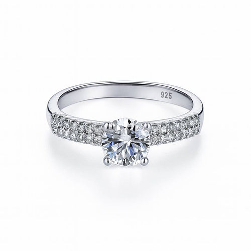Diamond Encircled Elegance Silver Ring