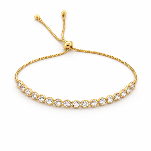 Rose Gold AAA+ Circular Stone Line Brass Bracelet – anti-tarnish gold bracelet by Nesiy
