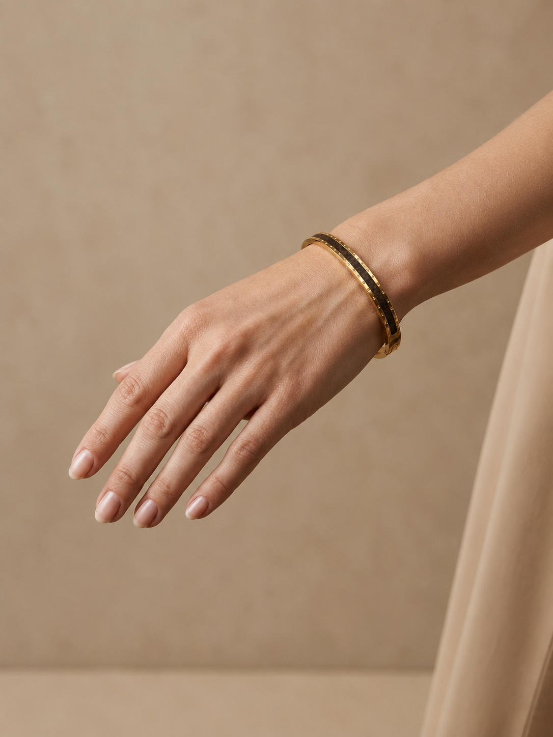 Midnight band gold bangle bracelet