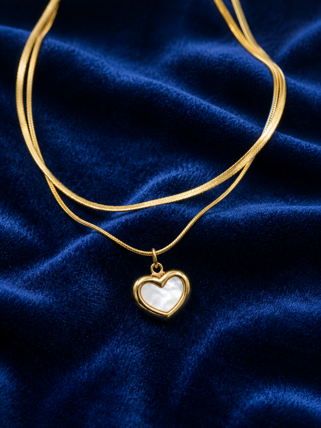 Open heart layered necklace