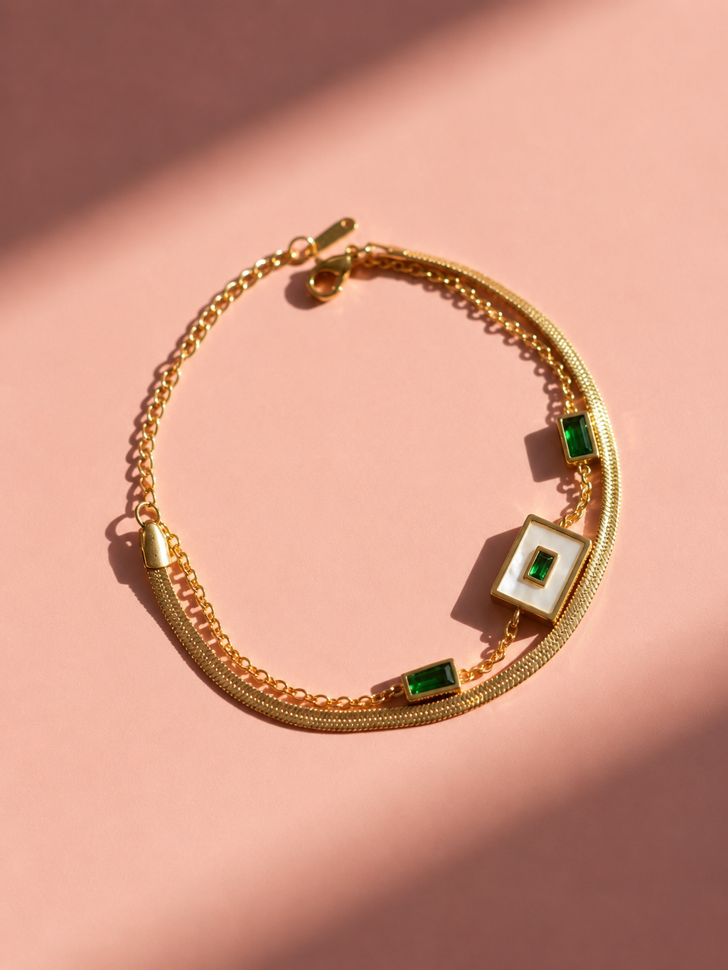 Emerald Baguette Bracelet
