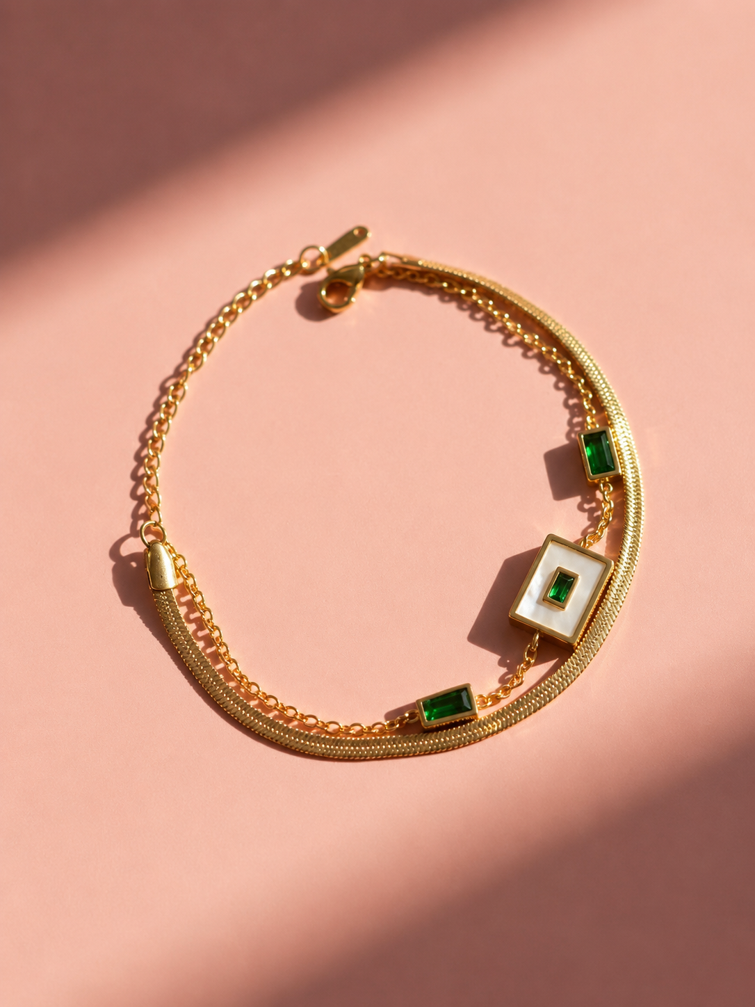 Emerald Baguette Bracelet