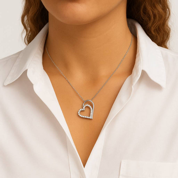 Dual Heart Silver Charm Pendant