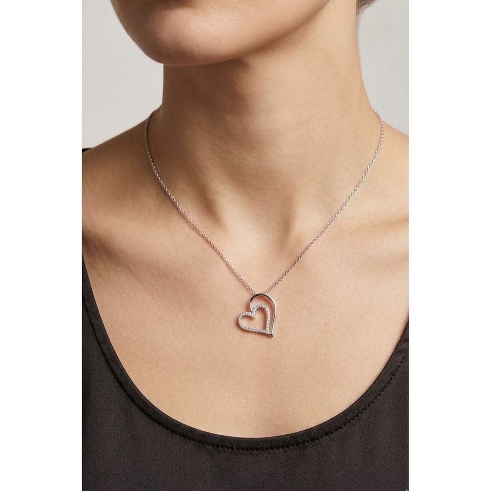 Dual Heart Silver Charm Pendant