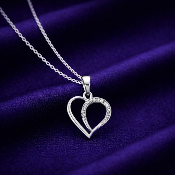 Whimsical Silver Curl Heart Pendant