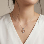Whimsical Silver Curl Heart Pendant