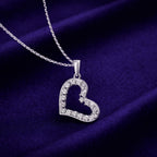 Gleaming CZ Silver Heart Pendant