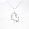 Gleaming CZ Silver Heart Pendant