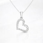 Gleaming CZ Silver Heart Pendant