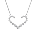 Silver Heart Diamond CZ Pendant