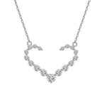 Silver Heart Diamond CZ Pendant