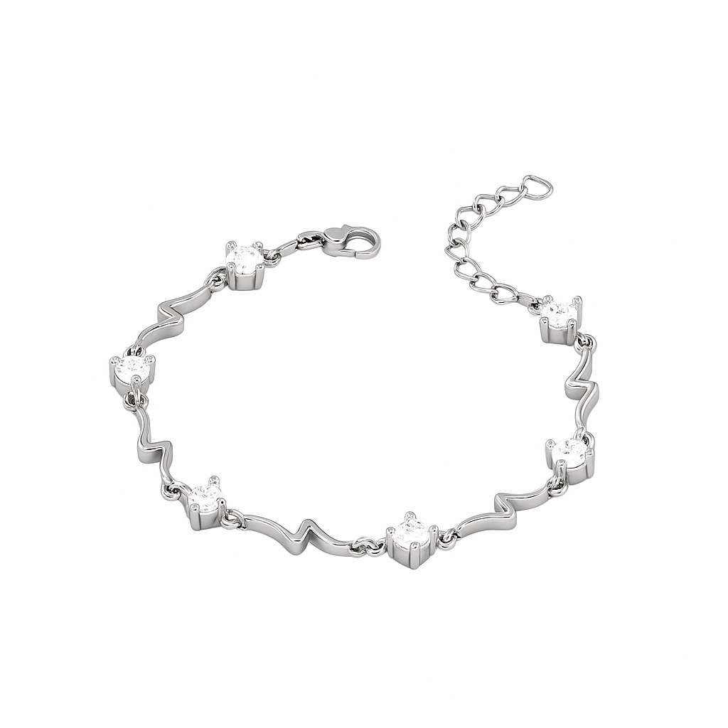 Stormy Silver Zircon Bracelet