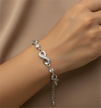 Infinity Loop Silver Bracelet