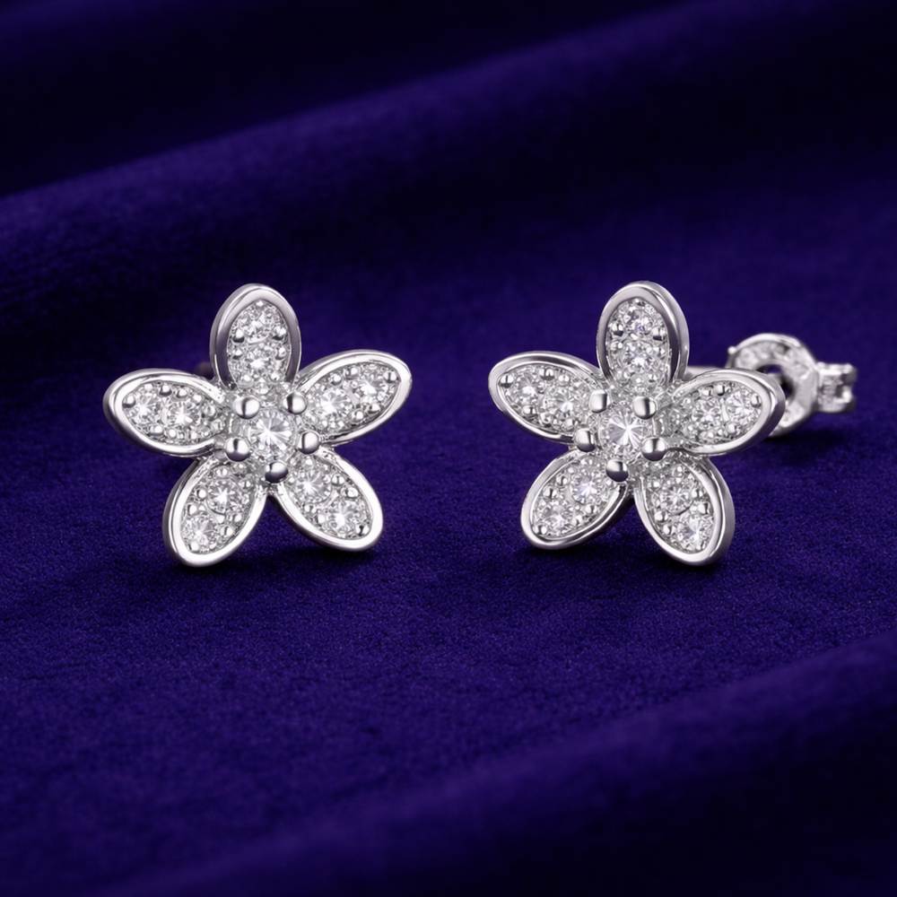 Silver Floral Delight Earrings