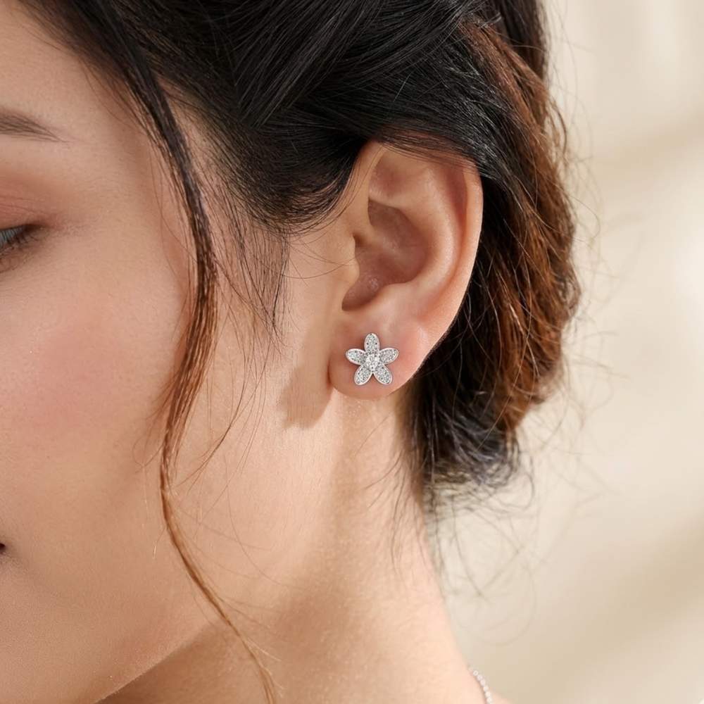 Silver Floral Delight Earrings