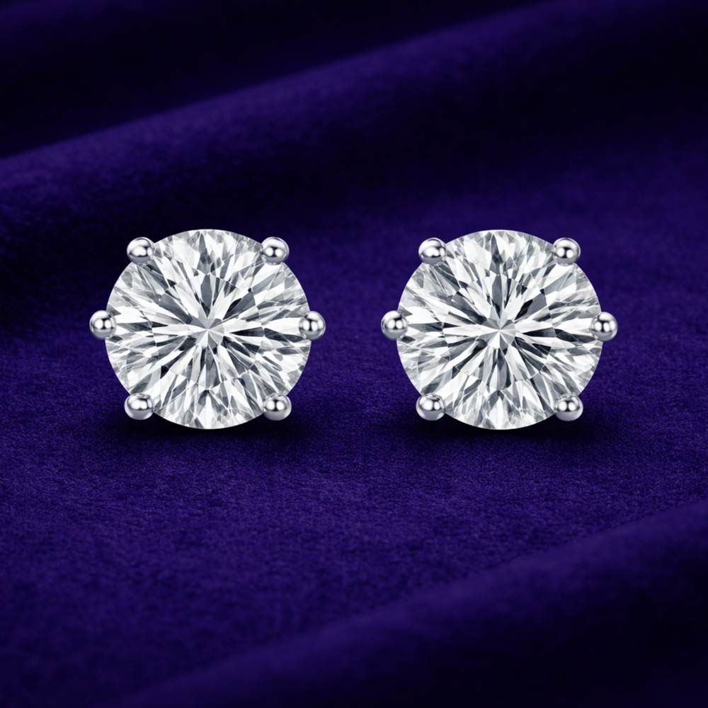 Periwinkle Petal Silver Studs