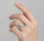Silver Dual Butterfly Cascade Ring