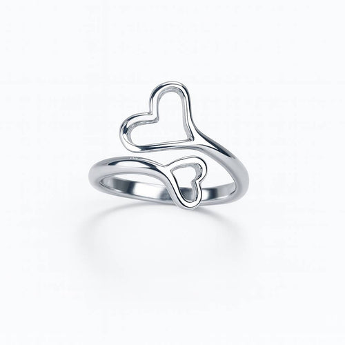 Entwined Hearts Silver Ring