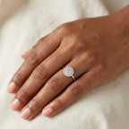 Circular Silver Zircon Ring