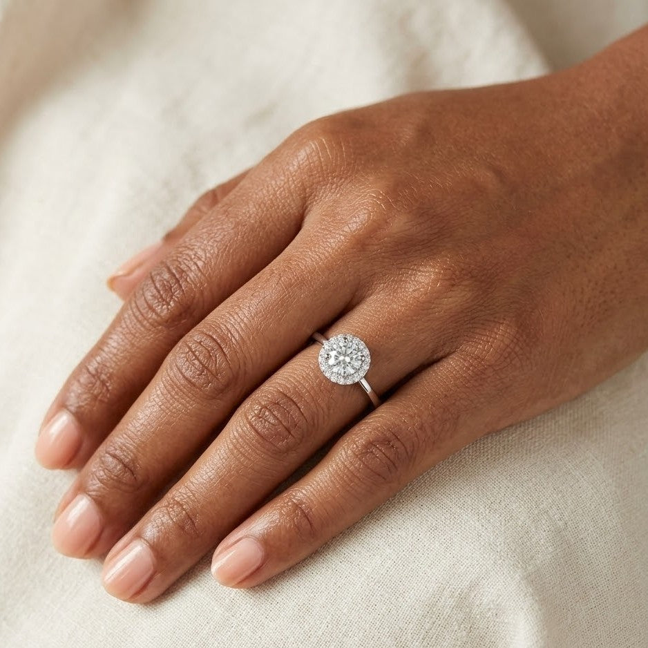 Circular Silver Zircon Ring