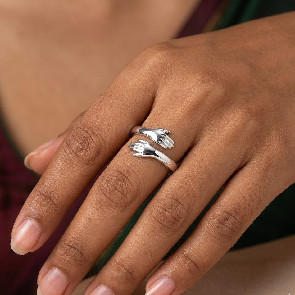 Silver Hug of Love Ring