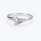 Zircon Topaz Silver Heart Ring
