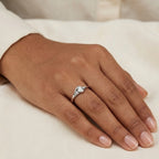Zircon Topaz Silver Heart Ring