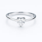 Glistening Heart Silver Ring