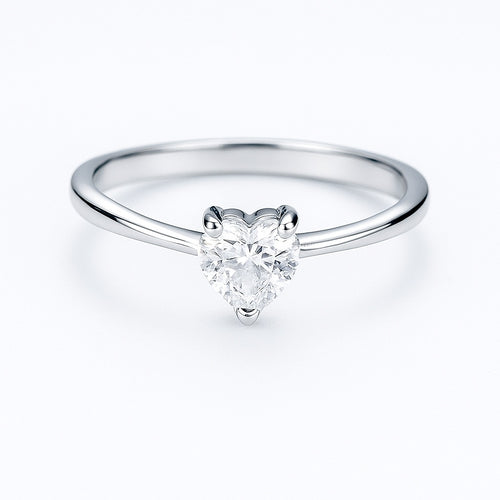 Glistening Heart Silver Ring
