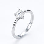 Glistening Heart Silver Ring