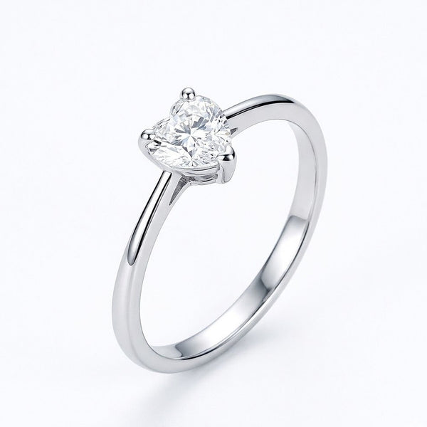 Glistening Heart Silver Ring