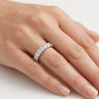Moonlit Diamond Zircon Halo in Silver