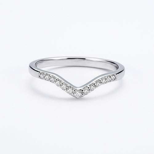 925 Silver Traingular Raised up Shape Ring With CZ Stones