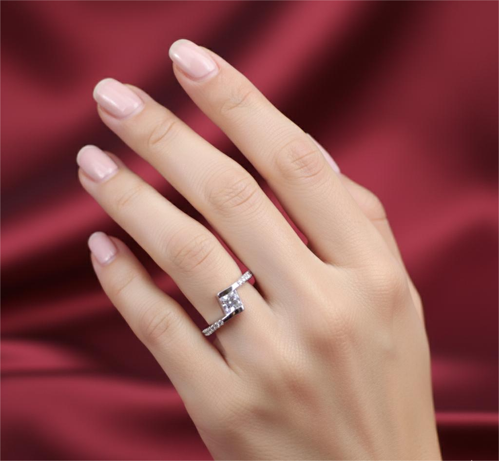 Prism Silver Love Diamond Ring