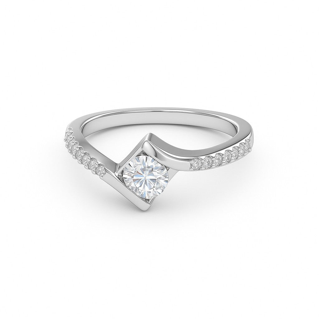 Prism Silver Love Diamond Ring