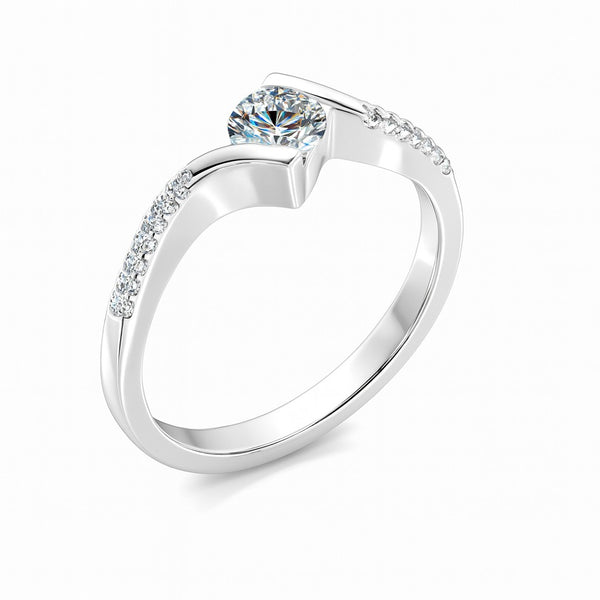 Prism Silver Love Diamond Ring
