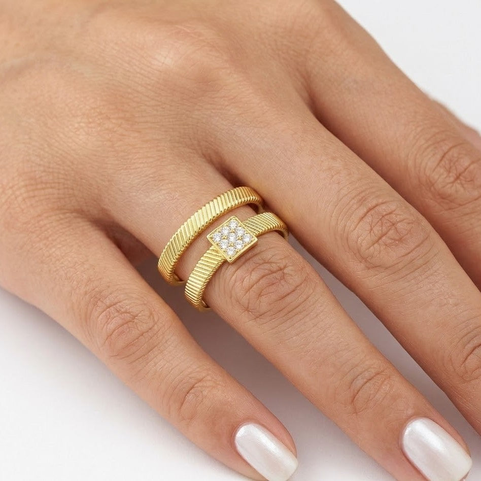 Two Layer Anti Tarnish Ring – anti-tarnish gold ring by Nesiy (view 4)