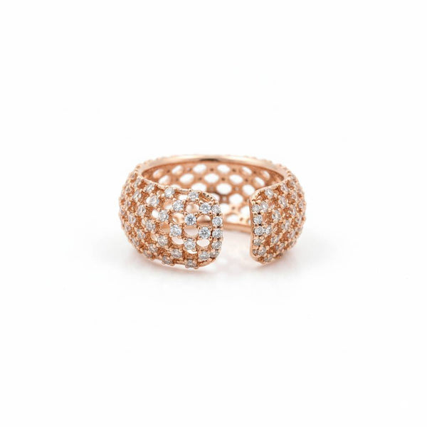 Siya Rose Gold Net Ring – anti-tarnish rose gold ring by Nesiy (view 3)
