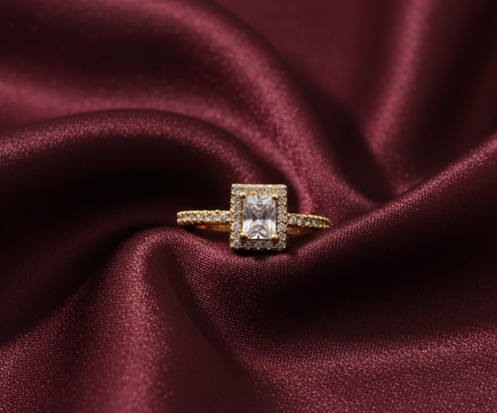 Modern Baguette Ring – anti-tarnish gold ring by Nesiy (view 3)