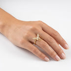 Butterfly Pearl Clasp Ring – anti-tarnish gold ring by Nesiy (view 2)