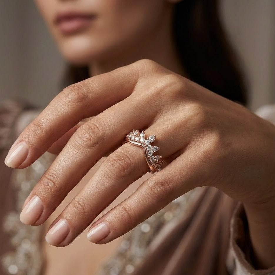 Rose Gold Crown Ring – anti-tarnish rose gold ring by Nesiy (view 2)