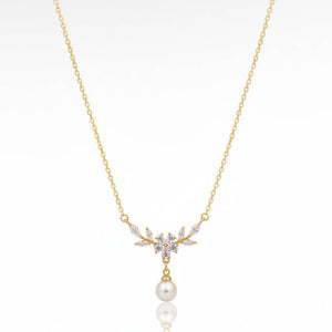 Anushka Pendant with Pearl Drop – anti-tarnish gold pendant by Nesiy
