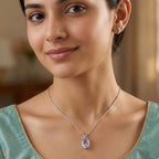 Ocean Drop Brass Pendant – anti-tarnish silver pendant by Nesiy (view 2)