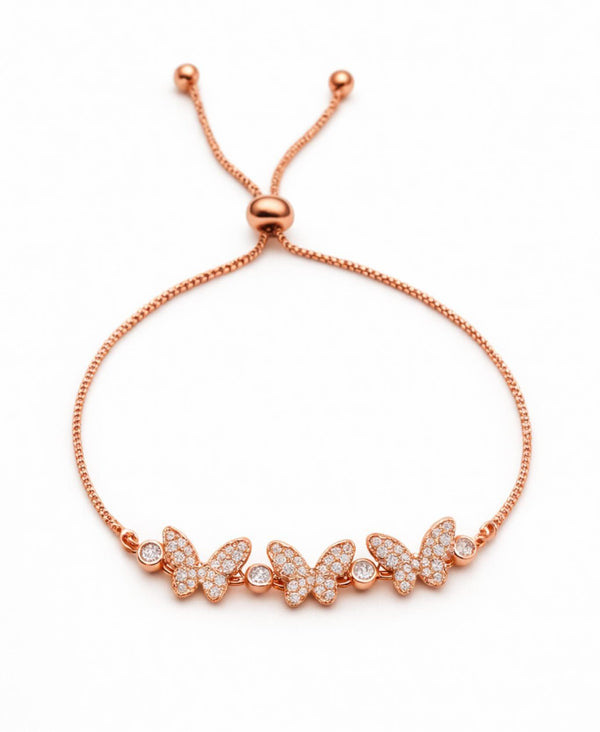 Rose Gold Butterfly Brass Flutter Bracelet – anti-tarnish rose gold bracelet by Nesiy