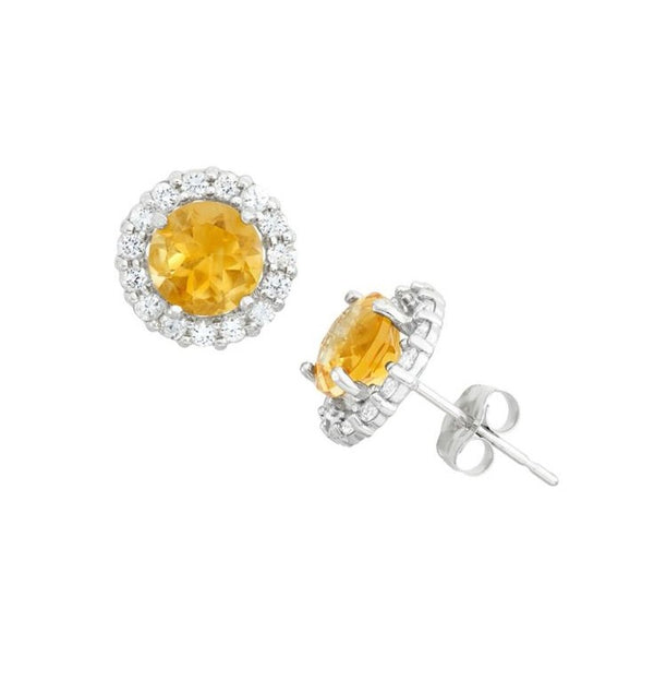 Lemon Yellow Brass Studs – anti-tarnish silver earrings by Nesiy (view 3)