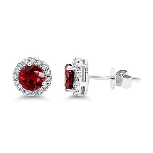Blood Red Brass Studs – anti-tarnish silver earrings by Nesiy