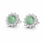 Mint Green Stone Studs – anti-tarnish silver earrings by Nesiy (view 3)