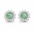 Mint Green Stone Studs – anti-tarnish silver earrings by Nesiy
