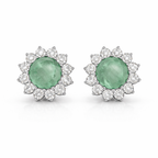 Mint Green Stone Studs – anti-tarnish silver earrings by Nesiy