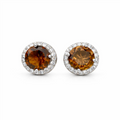 Hazelnut Brown Brass Studs – anti-tarnish silver earrings by Nesiy